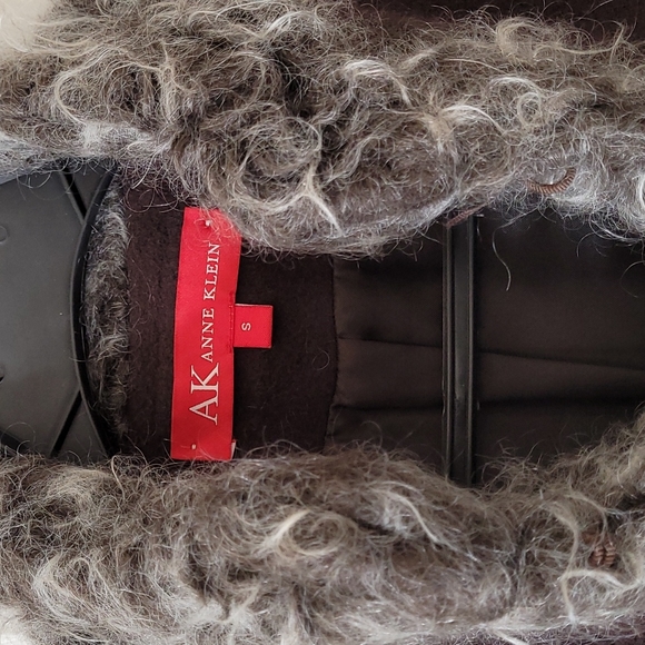 AK ANNE KLEIN | Mohair Trimmed Wool Coat - Small - Picture 3 of 9